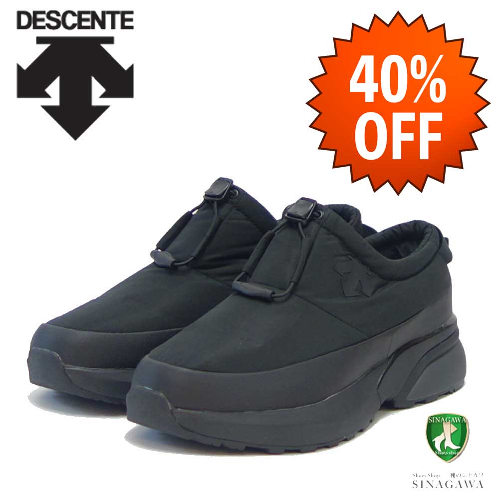 【SALE 40%OFF】 デサント DESCENTE アクティブ ウィンターモック（ユニセックス） カラー：ブラック   防水シューズ ラバーソール 全天候型 スリッポン モック「靴」