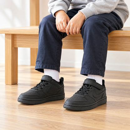 NIKEナイキナイキコートボローLOWリクラフト(PS)dv5457002ブラック（キッズシューズ）「靴」
