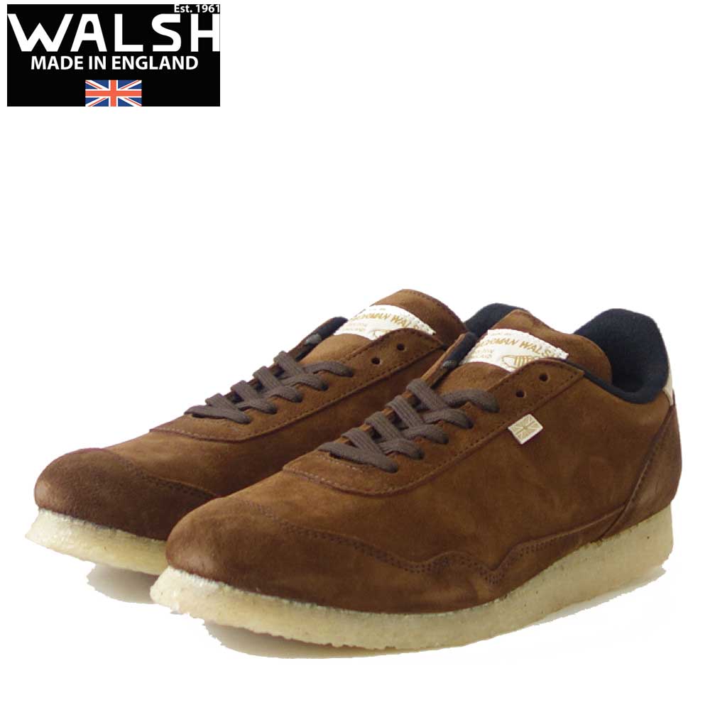 WALSH ウォルシュ ENC 71038（ユニセックス） ENSIGN CREPE カラー：COFFEE（英国製） スエードレザーのランニングスニーカー  「靴」