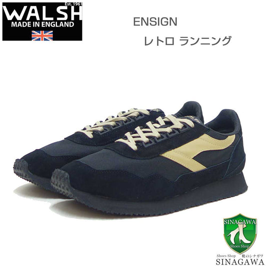 WALSHウォルシュENS31001（ユニセックス）Ensignカラー：Black/Canary（中国製）天然皮革＆人工繊維のランニングスニーカー「靴」