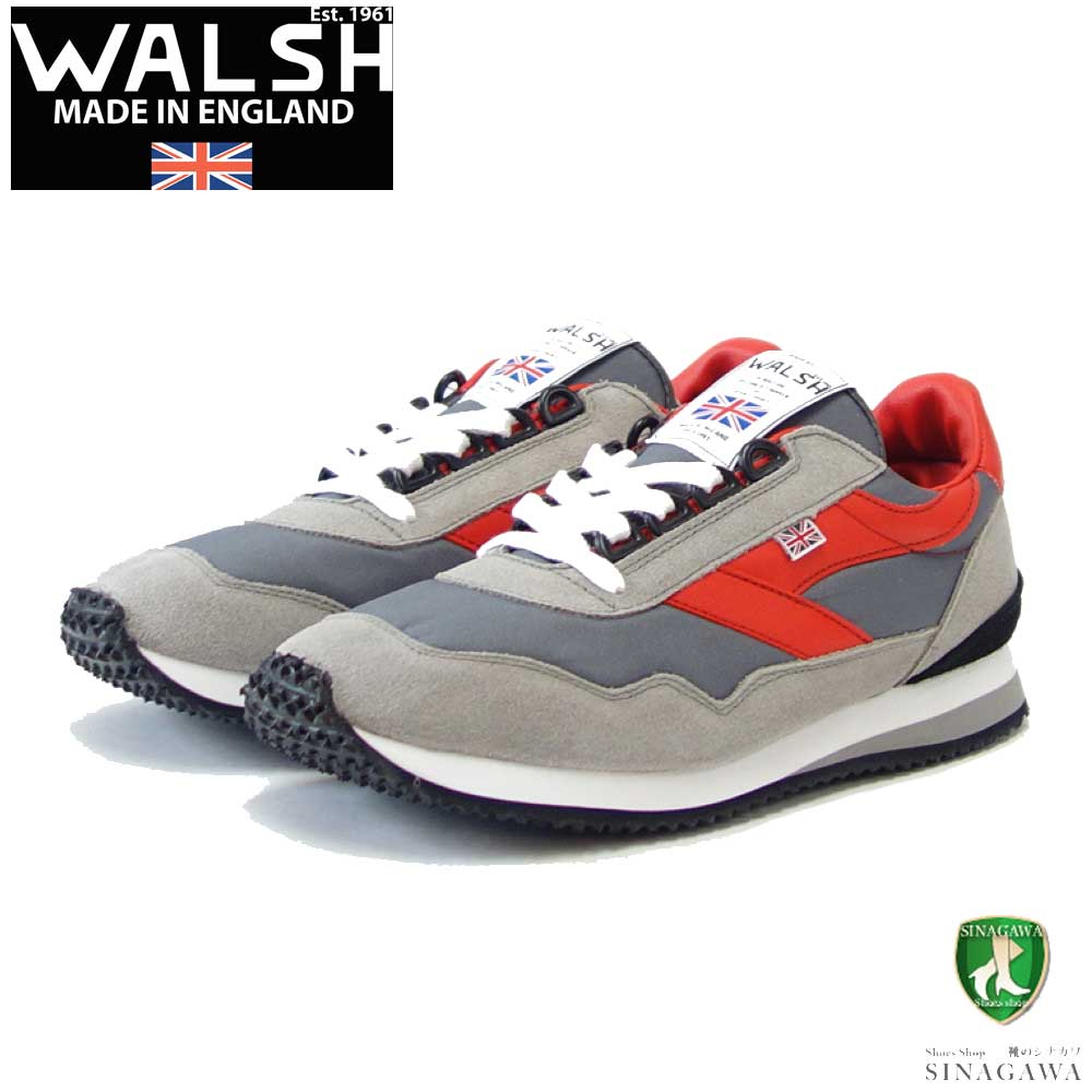 WALSH ウォルシュ ENS 70001（ユニセックス） ENSIGN カラー：グレー（英国製） スエード＆人工繊維＆PVCのランニングスニーカー  「靴」