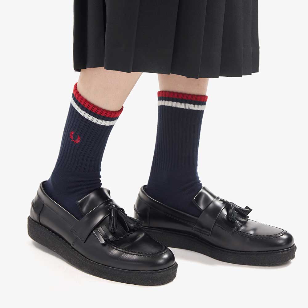 FRED PERRY フレッドペリー TIPPED SHORT SOCKS F19805 ショートソックス（日本製）