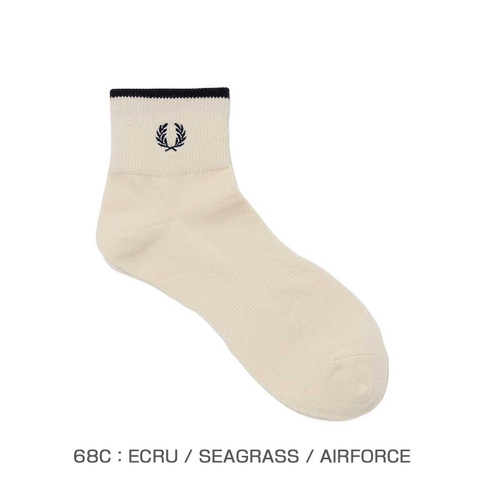 FREDPERRYフレッドペリーSingleTippedShortSocksF20009アンクルソックス（日本製）