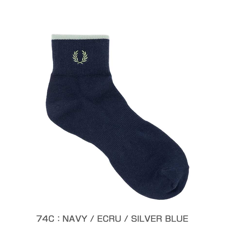 FREDPERRYフレッドペリーSingleTippedShortSocksF20009アンクルソックス（日本製）