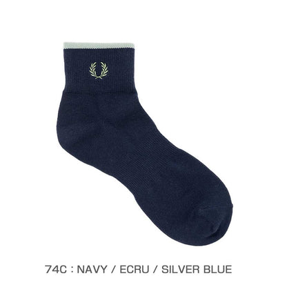 FREDPERRYフレッドペリーSingleTippedShortSocksF20009アンクルソックス（日本製）