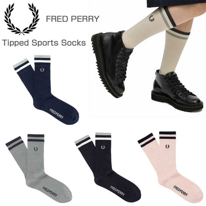 FREDPERRYフレッドペリーTippedSportsSocksF20010（日本製）クルーソックス靴下