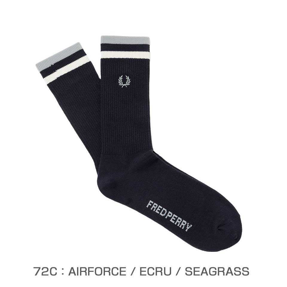 FREDPERRYフレッドペリーTippedSportsSocksF20010（日本製）クルーソックス靴下