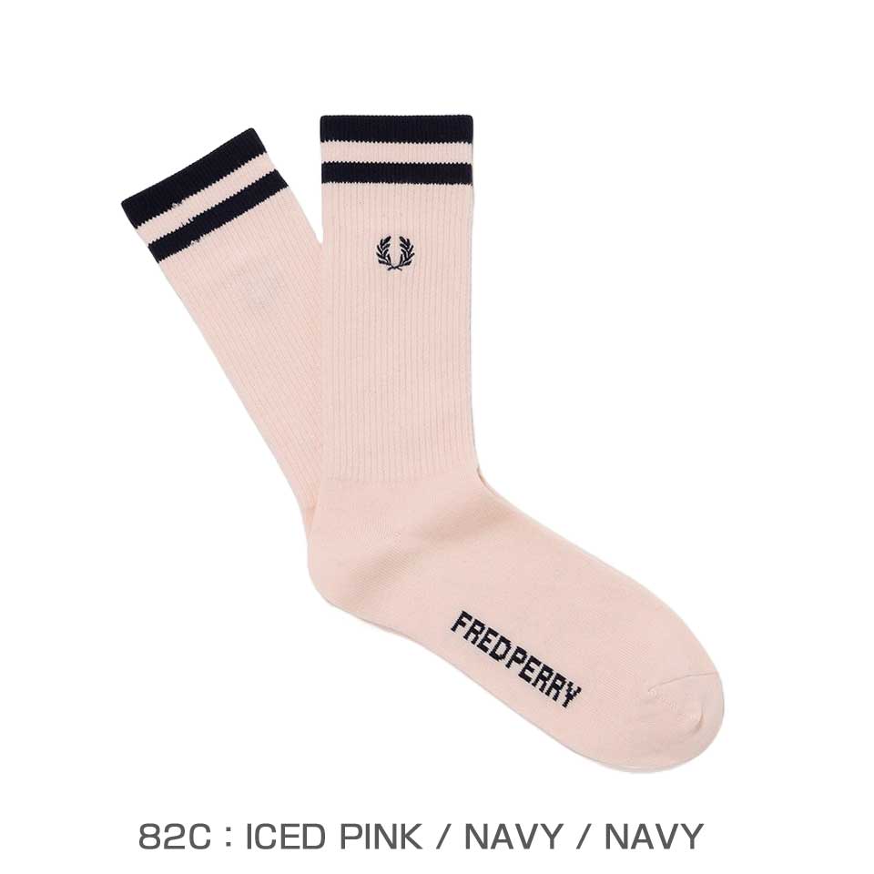 FREDPERRYフレッドペリーTippedSportsSocksF20010（日本製）クルーソックス靴下
