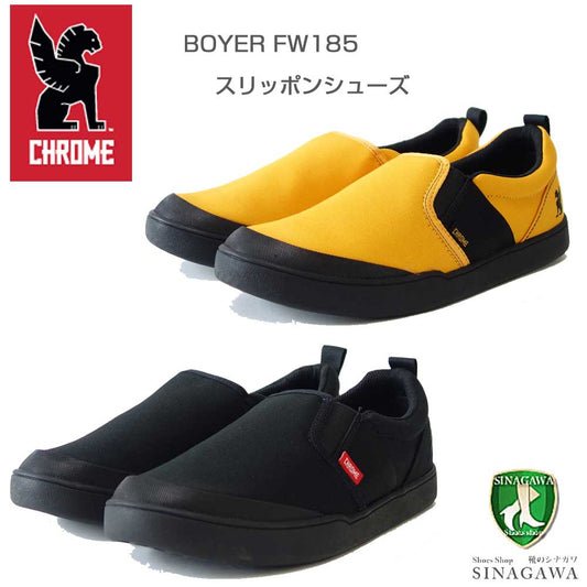 クローム CHROME BOYER FW-185 （ボイヤー）ブラック ・ イエロー  (BK ・ AM)   タフなアーバンスニーカー 「靴」