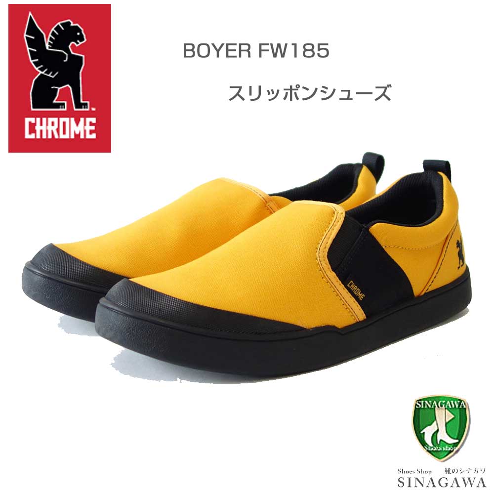 クローム CHROME BOYER FW-185 （ボイヤー）ブラック ・ イエロー  (BK ・ AM)   タフなアーバンスニーカー 「靴」