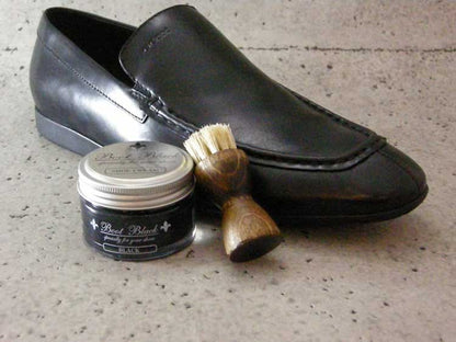 《メール便可》豚毛使用の靴用ブラシ（ミニタイプ） Columbus コロンブス ハンドルミニブラシ  腰のある豚毛ブラシ（ドイツ製）