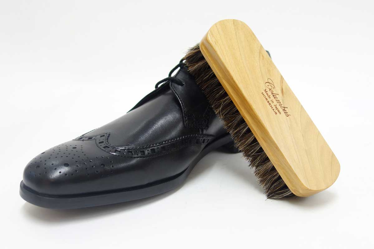 Columbus コロンブス ホースヘアブラシ  良質な馬毛ブラシ（日本製）で靴磨き