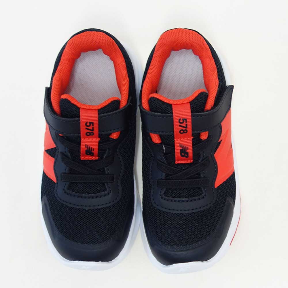 ニューバランスnewbalanceI57833Mブラック／オレンジ（リトルキッズスニーカー）マジックテープスニーカーインファント普段履き軽量「靴」