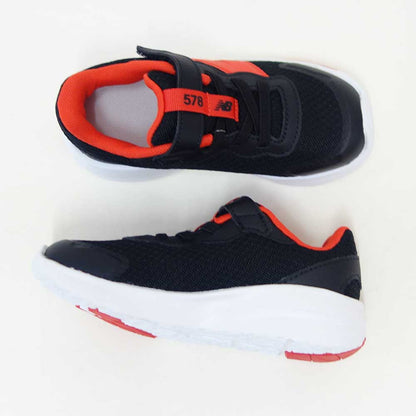 ニューバランスnewbalanceI57833Mブラック／オレンジ（リトルキッズスニーカー）マジックテープスニーカーインファント普段履き軽量「靴」