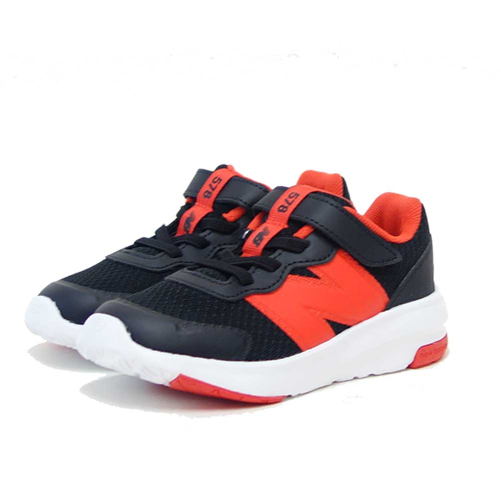 ニューバランスnewbalanceI57833Mブラック／オレンジ（リトルキッズスニーカー）マジックテープスニーカーインファント普段履き軽量「靴」