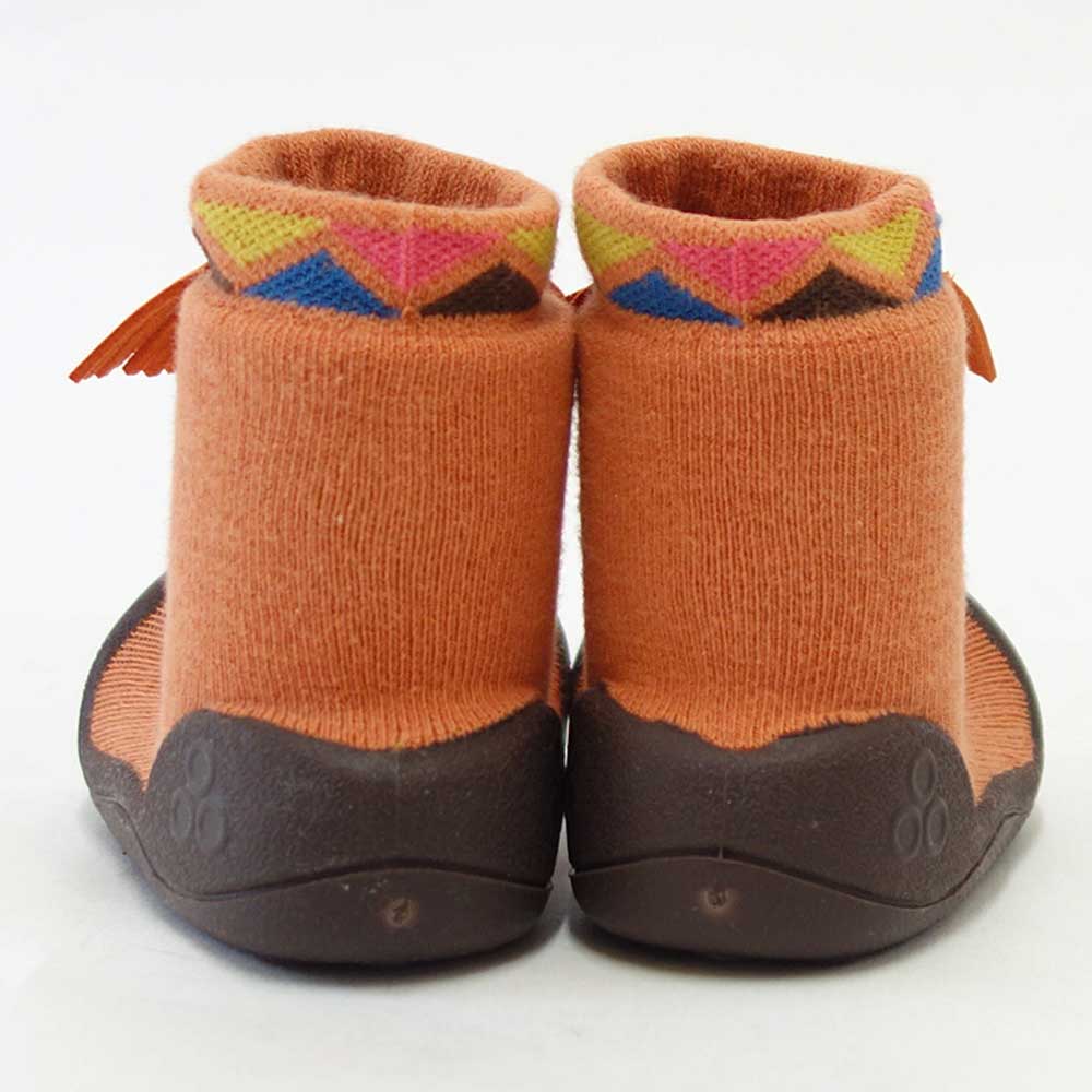 Attipas アティパス Ethnic（エスニック）ID オレンジ（ベビーシューズ）赤ちゃんのためのはじめてのソックスシューズ「靴」