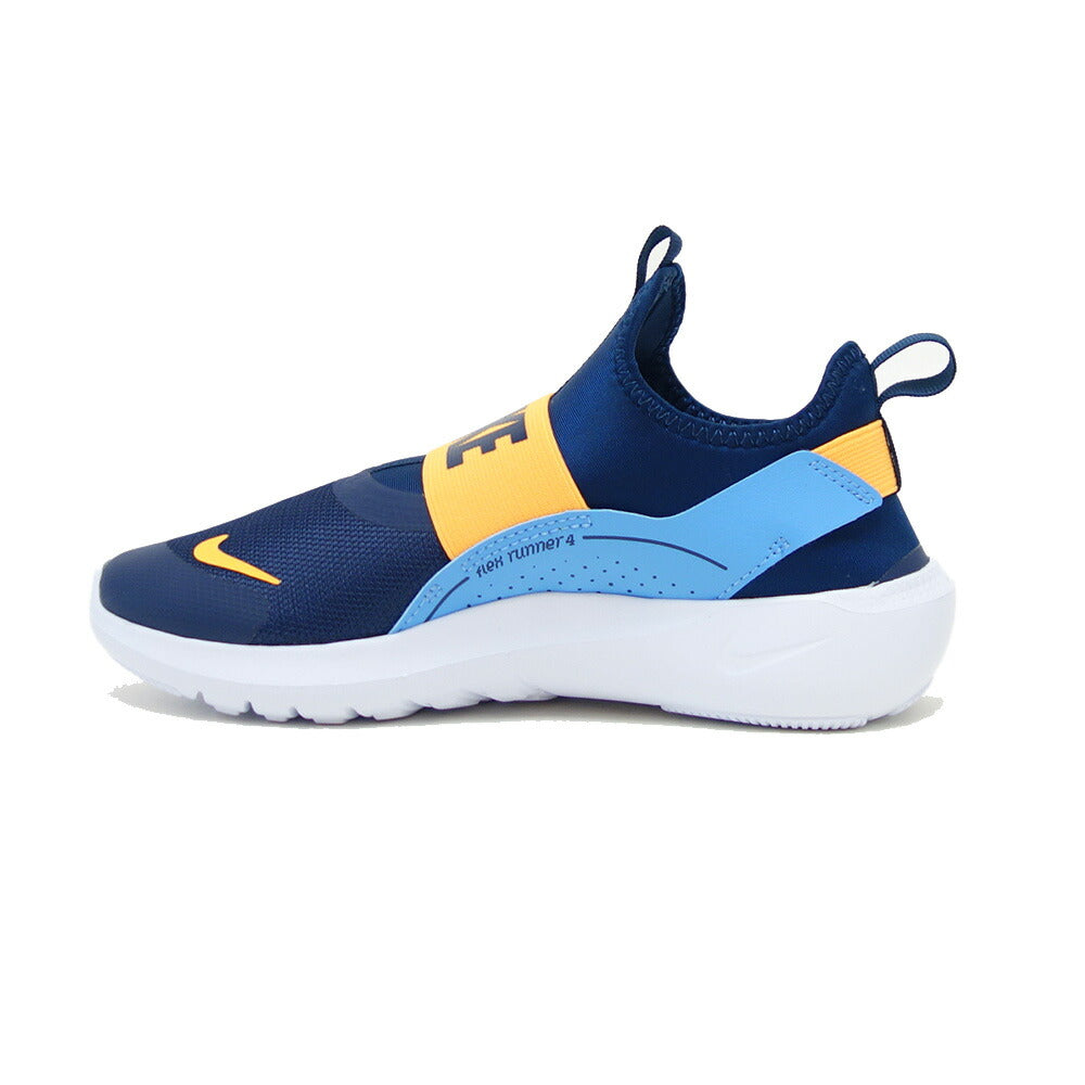 NIKE ナイキ IF2894 403 フレックスランナー 4 PS ミッドナイトネイビー／オレンジ （キッズシューズ） ランニング スリッポン「靴」