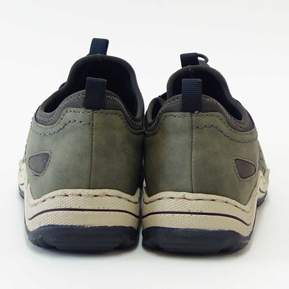 riekerリーカーL0574-54グリーン（レディース）人工皮革ストレッチクッション性の良いお洒落スリッポンフラットスニーカー「靴」