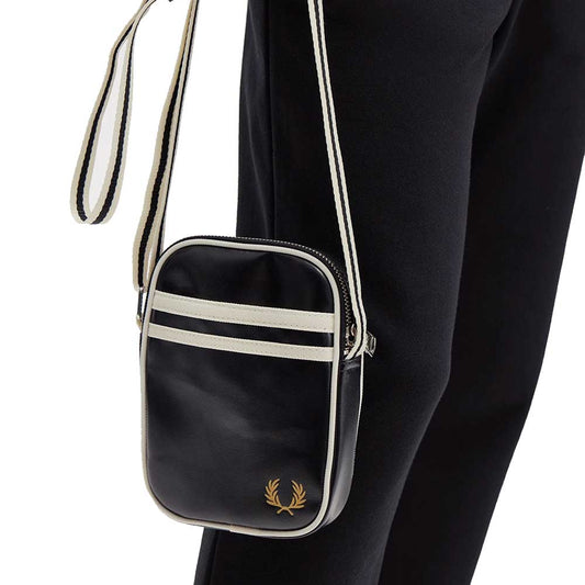フレッドペリーバッグFREDPERRYClassicSmallSideBagL1179(D57:BLACK/ECRU)ショルダーボディバッグ