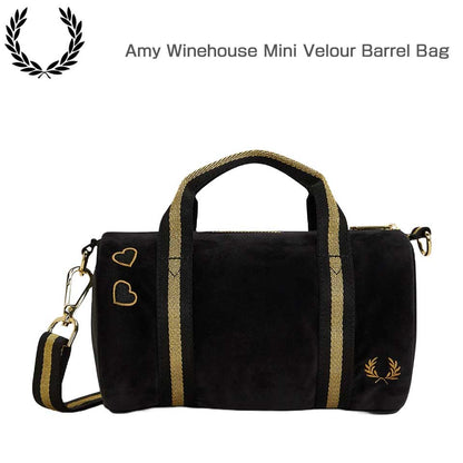 フレッドペリーバッグFREDPERRYAmyWinehouseMiniVelourBarrelBagL1185102(BLACK)ショルダーボストンバッグ
