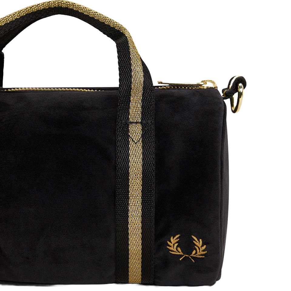 フレッドペリーバッグFREDPERRYAmyWinehouseMiniVelourBarrelBagL1185102(BLACK)ショルダーボストンバッグ
