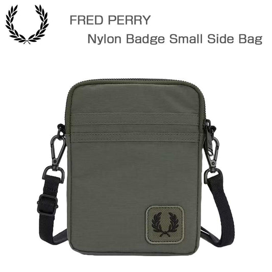 フレッドペリーバッグFREDPERRYNylonBadgeSmallSideBagL1194(X21:LAURELWREATHGREEN)ショルダーボディバッグサイドバッグ