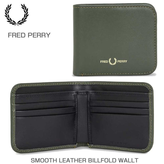FREDPERRYフレッドペリーSmoothLeatherBillfoldWalletL2803X21（LAURELWREATH）本革財布二つ折り
