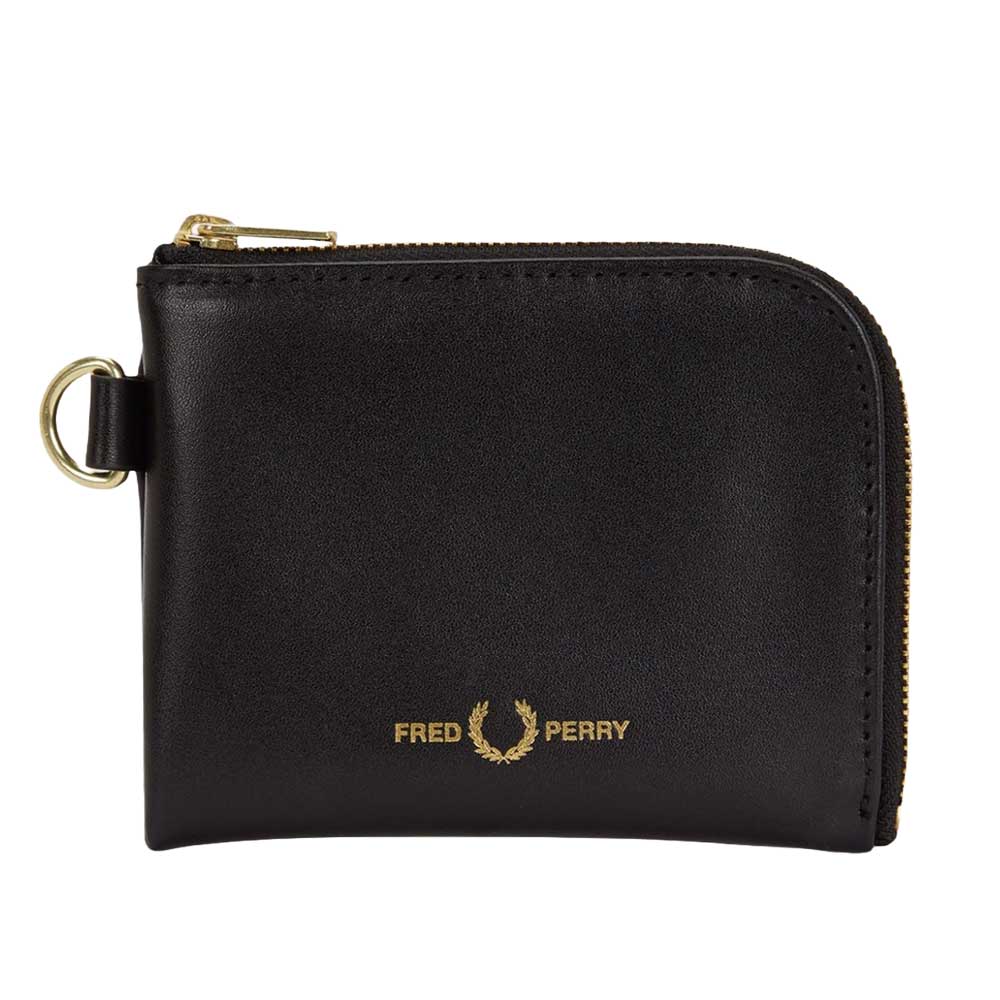 FREDPERRYフレッドペリーSmoothLeatherZipL2803102（ブラック）本革財布コンパクト小銭入れ