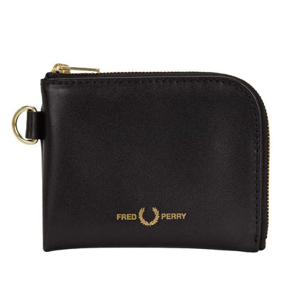 FREDPERRYフレッドペリーSmoothLeatherZipL2803102（ブラック）本革財布コンパクト小銭入れ