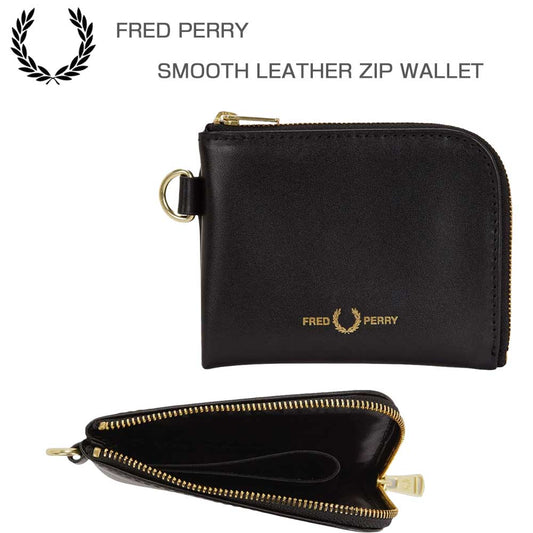 FREDPERRYフレッドペリーSmoothLeatherZipL2803102（ブラック）本革財布コンパクト小銭入れ