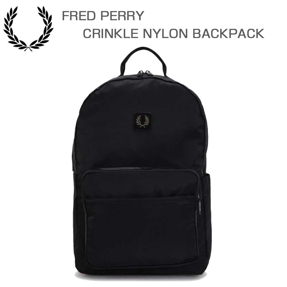 FREDPERRYフレッドペリーCRINKLENYLONBACKPACKL3339102（ブラック）リュックバックパック
