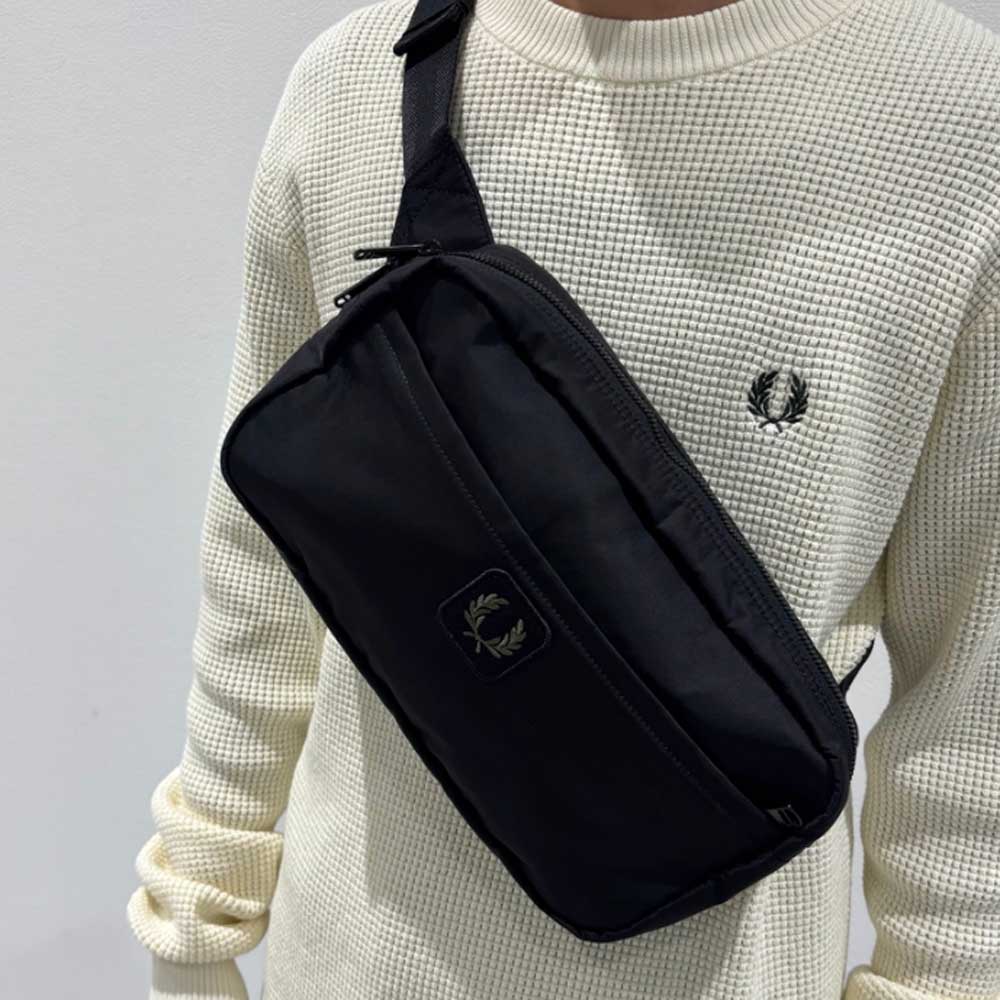 フレッドペリーバッグFREDPERRYCRINKLENYLONCROSSBODYL3340(102:BLACK)クロスボディボディバッグサイドバッグ