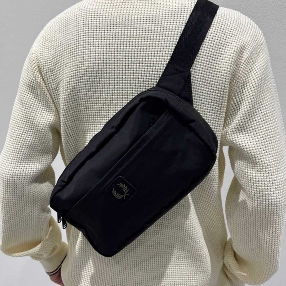 フレッドペリーバッグFREDPERRYCRINKLENYLONCROSSBODYL3340(102:BLACK)クロスボディボディバッグサイドバッグ