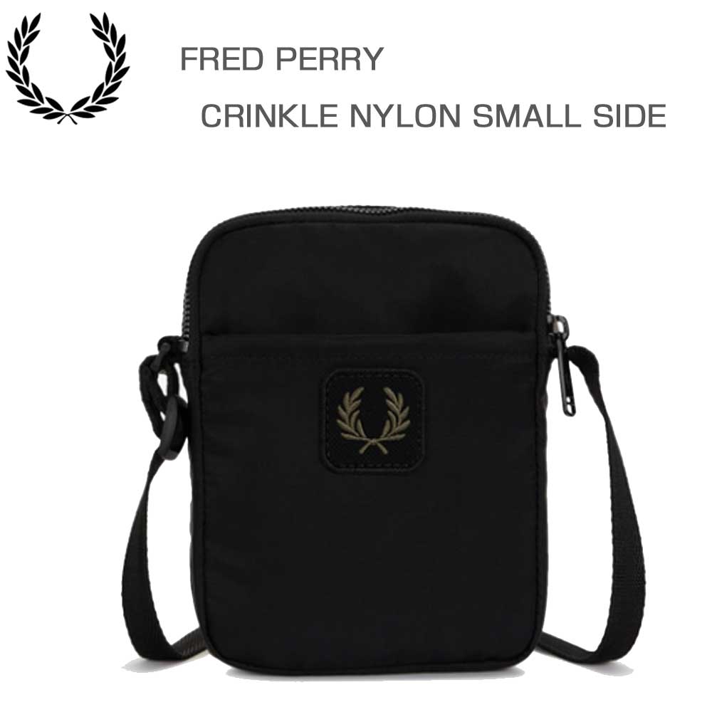 フレッドペリーバッグFREDPERRYCRINKLENLYONSMALLSIDEBagL3341(102:BLACK)ショルダーボディバッグサイドバッグ