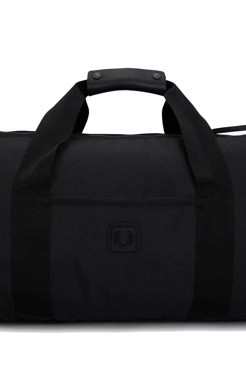 フレッドペリーバッグFREDPERRYBlackCanvasLargeBarrelBagL3343102（BLACK）ラージサイズバレルバッグドラムバッグボストンバッグ