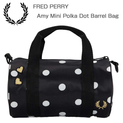 フレッドペリーバッグFREDPERRYAmyWinehousePolkaDotMiniBarrelL3346102（BLACK）バレルバッグドラムバッグボストンバッグ