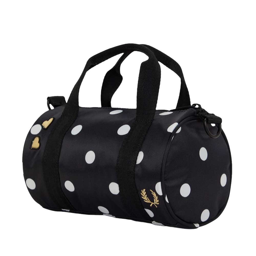 フレッドペリーバッグFREDPERRYAmyWinehousePolkaDotMiniBarrelL3346102（BLACK）バレルバッグドラムバッグボストンバッグ