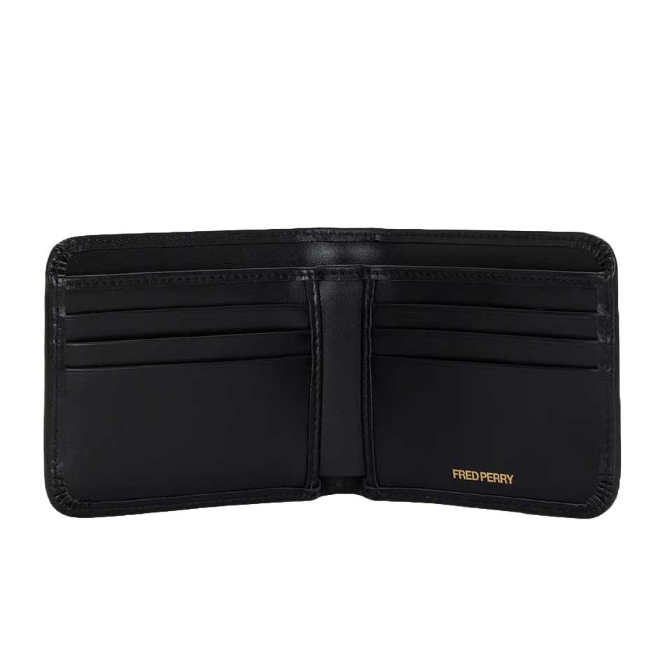FREDPERRYフレッドペリーSmoothLeatherZipAroundWalletL3350102（ブラック）本革財布ラウンドジップウォレット