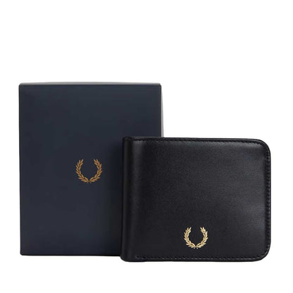 FREDPERRYフレッドペリーSmoothLeatherBillfoldWalletL3349102（ブラック）本革財布二つ折り
