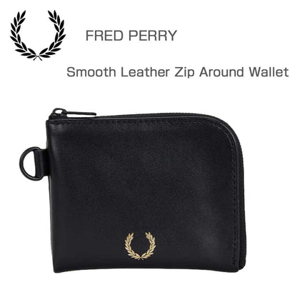 FREDPERRYフレッドペリーSmoothLeatherZipAroundWalletL3350102（ブラック）本革財布ラウンドジップウォレット