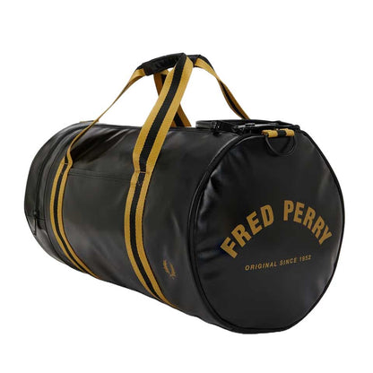 フレッドペリーバッグFREDPERRYTippedClassicBarrelBagL3352774（BLACK/GOLD）バレルバッグドラムバッグボストンバッグ