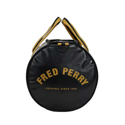 フレッドペリーバッグFREDPERRYTippedClassicBarrelBagL3352774（BLACK/GOLD）バレルバッグドラムバッグボストンバッグ