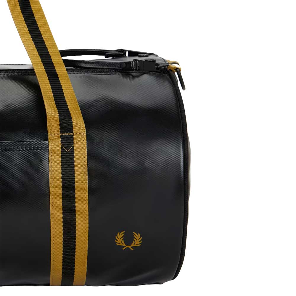 フレッドペリーバッグFREDPERRYTippedClassicBarrelBagL3352774（BLACK/GOLD）バレルバッグドラムバッグボストンバッグ