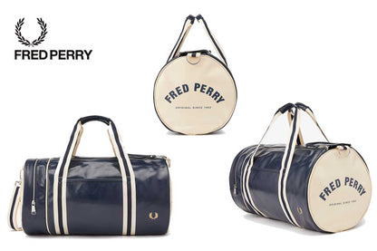 フレッドペリー バッグ FRED PERRY CLASSIC BARREL BAG   L7220 635（ネイビー） バレルバッグ ドラムバッグ ボストンバッグ