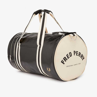 フレッドペリー バッグ FRED PERRY CLASSIC BARREL BAG   L7220 D57（BLACK / ECRU） バレルバッグ ドラムバッグ ボストンバッグ