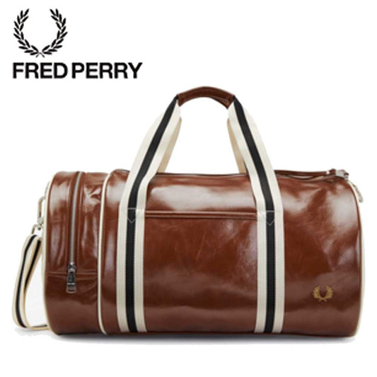 フレッドペリー バッグ FRED PERRY CLASSIC BARREL BAG   L7220 J89（TAN / ECRU） バレルバッグ ドラムバッグ ボストンバッグ