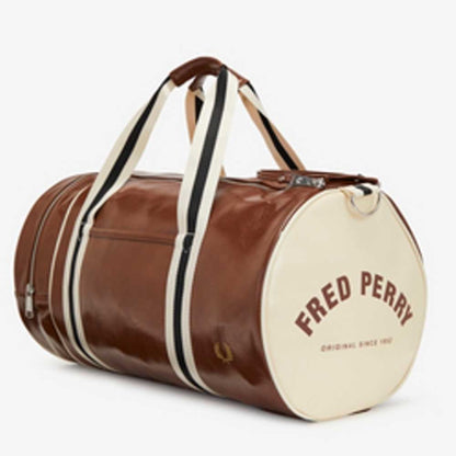 フレッドペリー バッグ FRED PERRY CLASSIC BARREL BAG   L7220 J89（TAN / ECRU） バレルバッグ ドラムバッグ ボストンバッグ