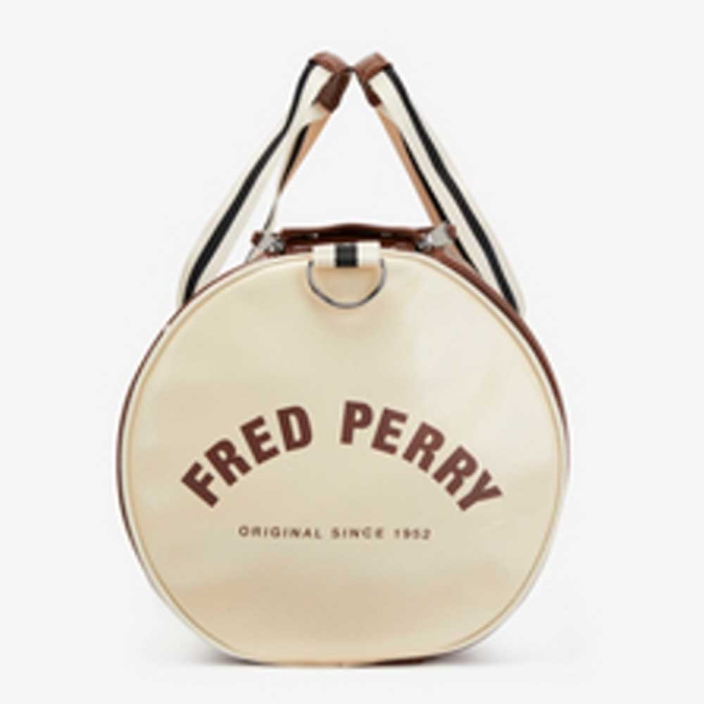 フレッドペリー バッグ FRED PERRY CLASSIC BARREL BAG   L7220 J89（TAN / ECRU） バレルバッグ ドラムバッグ ボストンバッグ