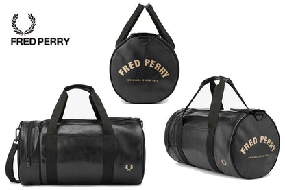 フレッドペリー バッグ FRED PERRY TONAL BARREL BAG   L7223 102（ブラック） バレルバッグ ドラムバッグ ボストンバッグ