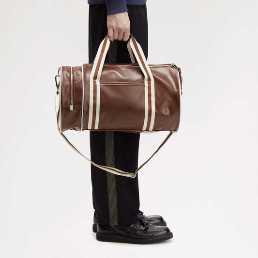 フレッドペリーバッグFREDPERRYCLASSICBARRELBAGL7255J89（TAN/ECRU）バレルバッグドラムバッグボストンバッグ
